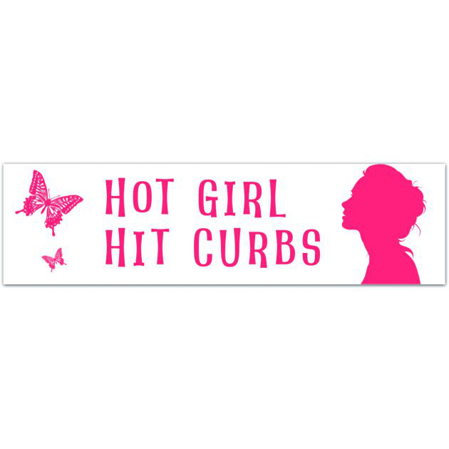 Hot Girls Hit Curbs Decal, Car Decal, Friend Gift, Gifts For Girlfriend, Funny Sticker, Bad Driver Decal, Hot Girl Sticker, Humorous Vinyl Bumper Sticker [02020]