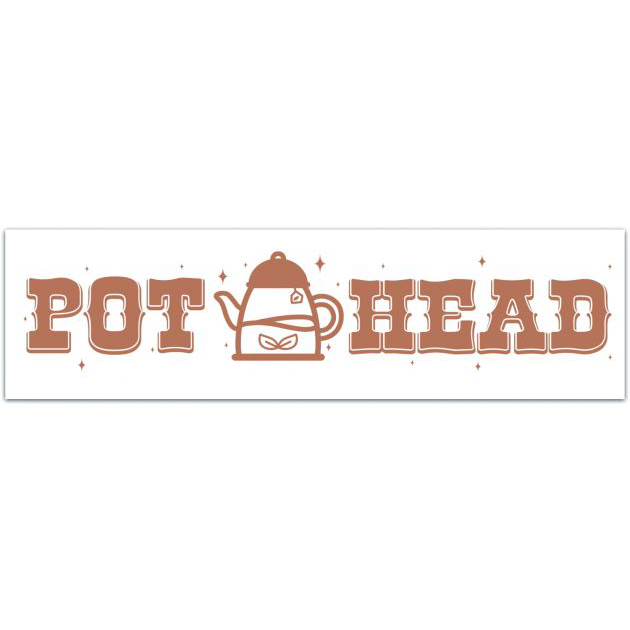 Pot Head. Funny Coffee Theme Laptop Decal. Hydroflask, Water Bottle Or Bumper Sticker. Gift Idea, Stocking Stuffer. Weather Resistant. Bumper Sticker [02039]