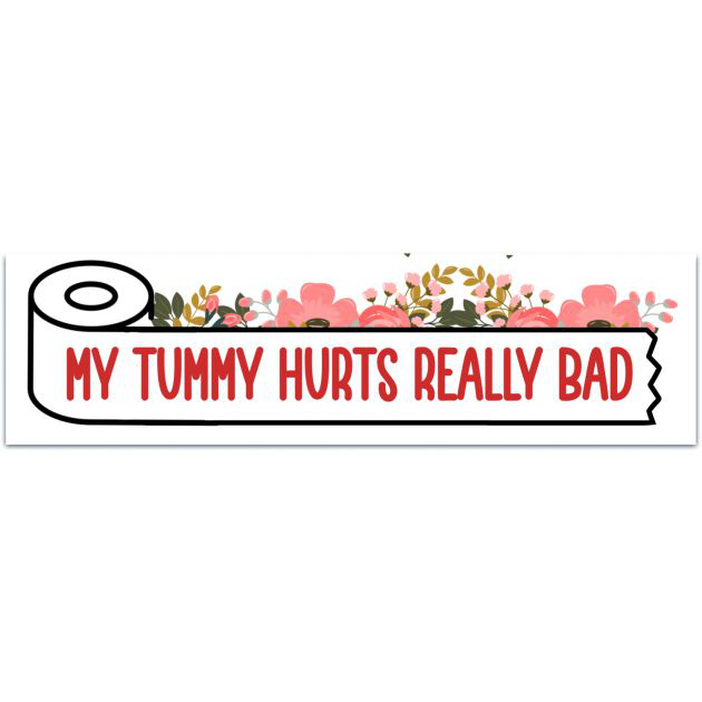 My Tummy Hurts Bumper Sticker For New Driver, Funny Car Decal Gen Z, Cursed Meme Bumper Sticker, Weird Car Sticker, Christmas Gift Bumper Sticker [02053]