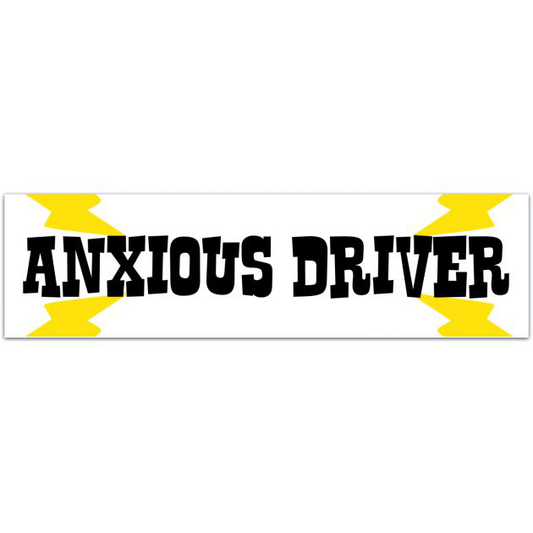 Anxious Driver Goth Bumper Sticker, Pentagram, Goth Fashion, Emo Kid, Punk Rock, Black Clothing, Anxiety, Tattoo, Coffin, Mental Health Bumper Sticker [02068]