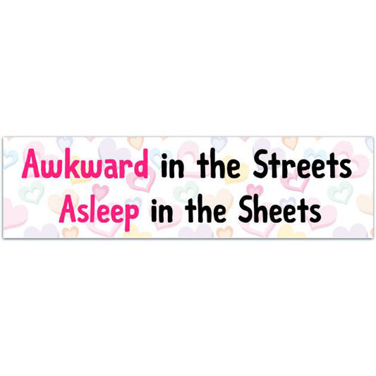 Awkward In The Streets Asleep In The Sheets - Vinyl Bumper Sticker Bumper Sticker [02103]