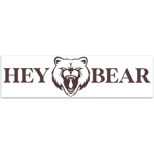 Hey Bear Vinyl Decal | Water Bottle Decal | Car Window Decal | Laptop Decal Bumper Sticker [02115]