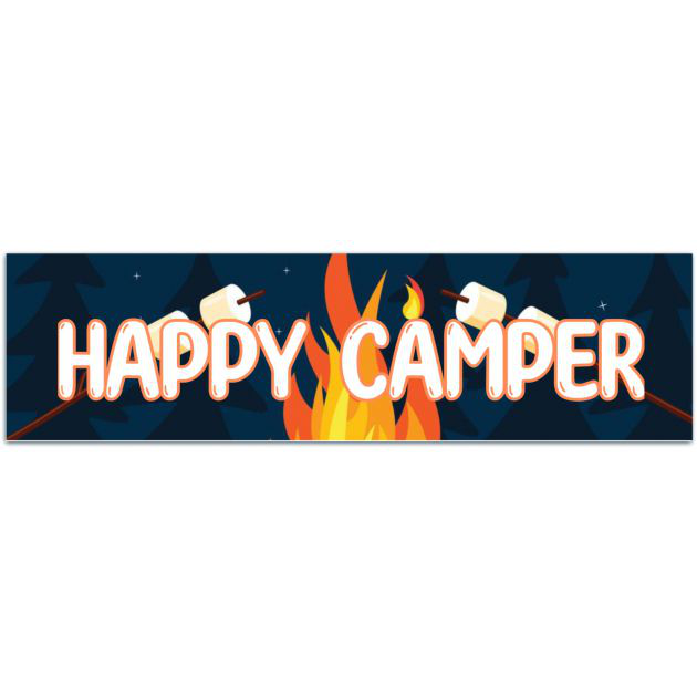 Happy Camper Vinyl Decal | Water Bottle Decal | Car Window Decal | Laptop Decal Bumper Sticker [02128]