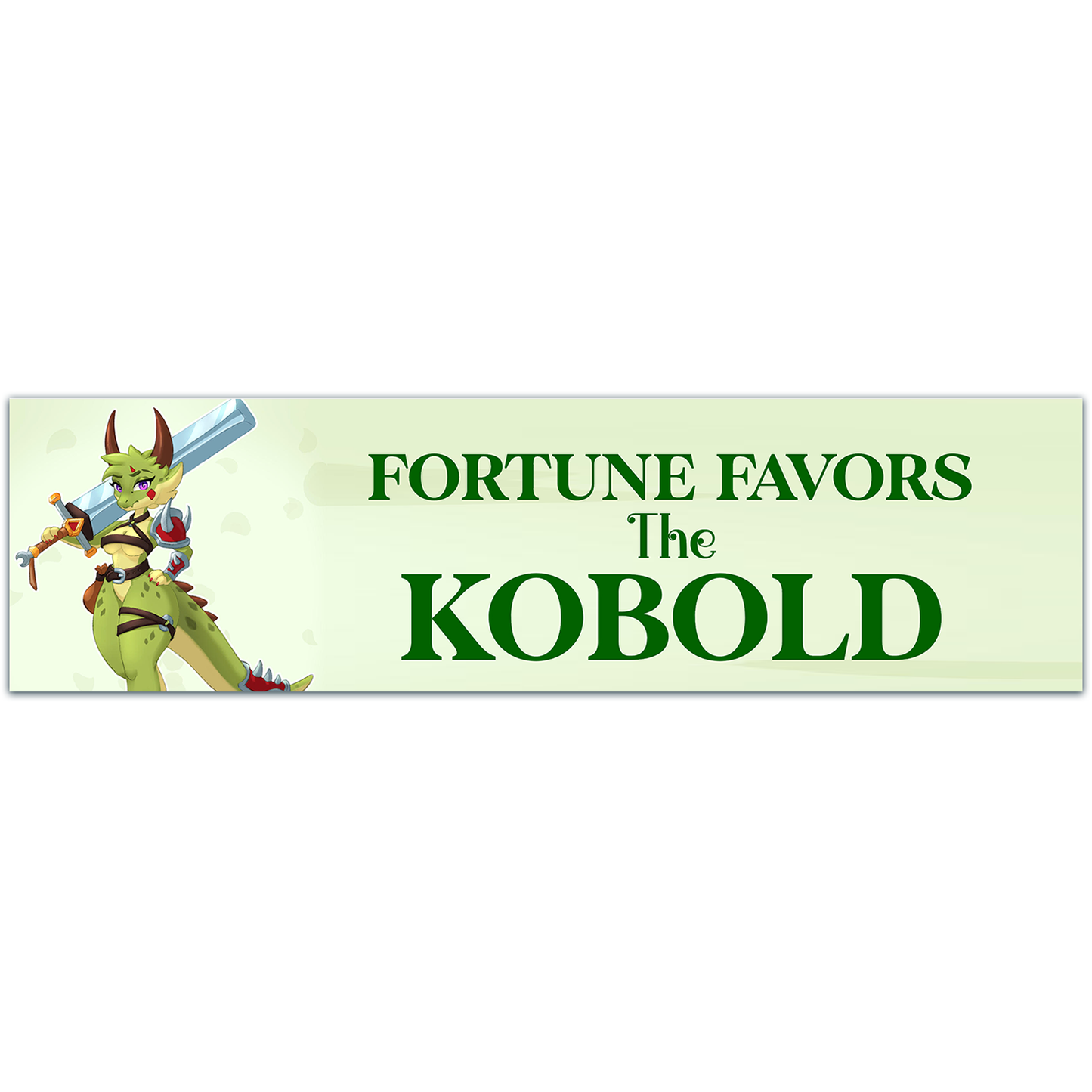 Fortune Favors The Kobold - Gamer, Anthro, Nerdy, Furry Vinyl Decal, Bumper Sticker For Cars, Laptops Bumper Sticker [02152]