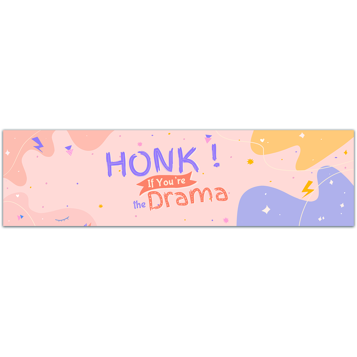 Honk If You're The Drama Bumper Sticker | Womens Gifts Accessories | Gen Z Stickers Pack Set | Funny Vintage | Car Vinyl Decals [02205]