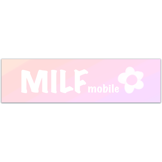 Milf Mobile Bumper Sticker | Original Fade and Weather Resistant Vinyl Sticker | retro funny rainbow gag gift car decal Milf love [02207]