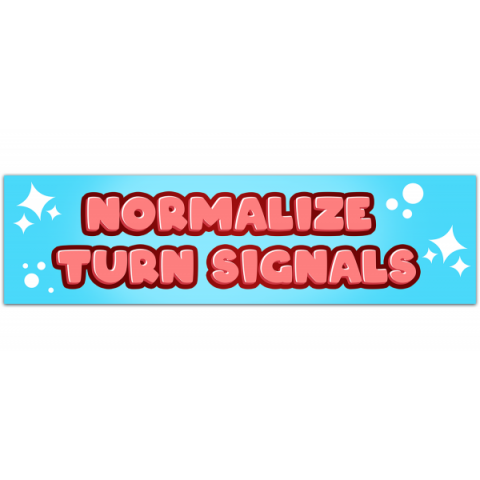 Normalize Turn Signals! Funny Cute Pink Gen Z Bad Driver Meme Bumper Sticker Car Vehicle Vinyl Decal [00237]