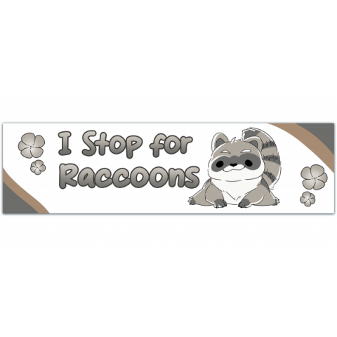 I Stop For Raccoons Bumper Sticker, Raccoon Sticker, Stickers For Car, Bumper Stickers, Waterproof Stickers, Stickers [00243]