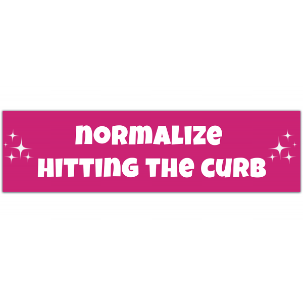 Normalize Hitting the Curb Cute Funny Gen z Meme Bumper Sticker [00025]