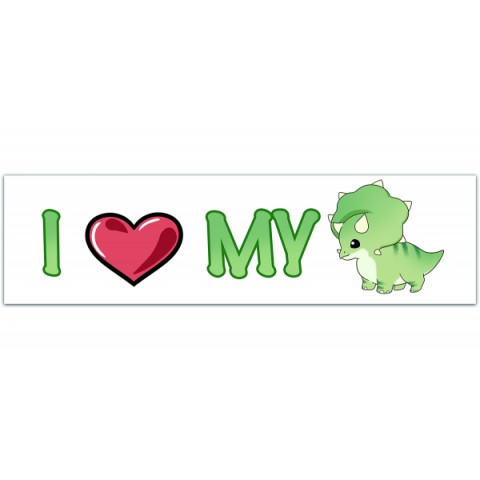 I Love My TRICERATOPS Bumper Sticker - FUNNY Vintage Bumper Sticker - Laptop Sticker - Deadstock [00297]