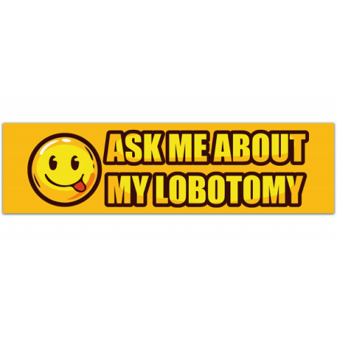 Ask Me About My Lobotomy! Funny Gen Z Meme Car Bumper Sticker Unique Vinyl Vehicle Accessories Decal [00347]