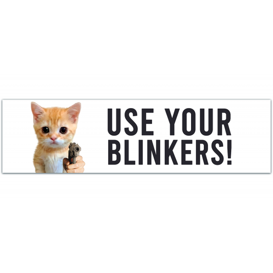 El Gato "use your blinkers" bumper sticker [00036]