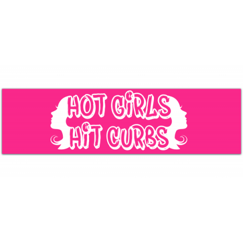 Hot Girls Hit Curbs Vinyl Bumper Sticker | Water Bottle, Car Rearview Mirror, Laptop Decal | Holographic Y2K Aesthetic Baddie Stars Stickers [00360]