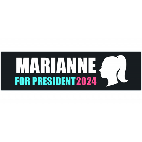 Marianne Williamson 2024 Bumper Sticker - Marianne Williamson for President - Presidential Campaign Sticker [00385]