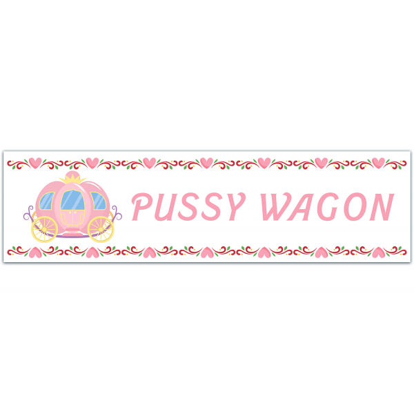 Pussy Wagon Waterproof Bumper Sticker | Telephone | Locker Laptop Notebook Car Bumper Sticker Decal [00039]