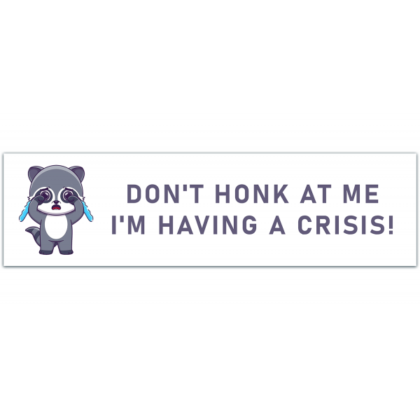 Havin' A Crisis Bumper Sticker | Womens Gifts Accessories | Gen Z Stickers Pack Set | Retro Funny Animal | Mental Health Printed Decals [00040]