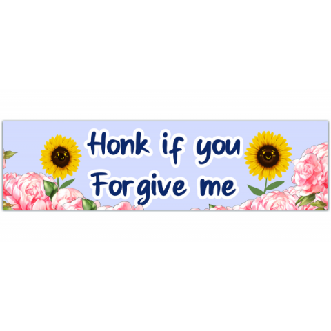 Funny gen z bumper sticker, Honk if you forgive me!" stickers for cars [00418]