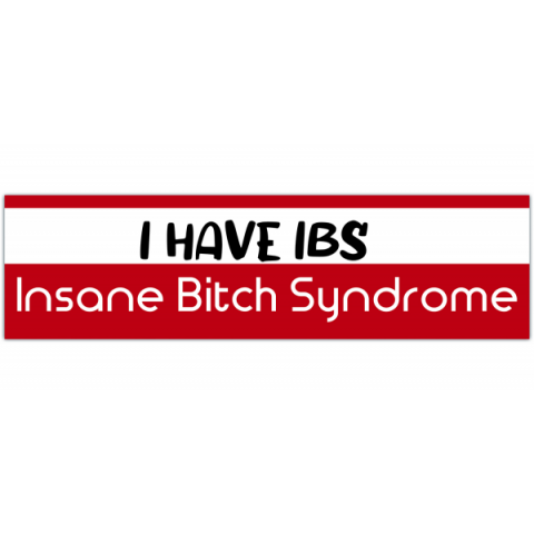 Ironic gen z bumper sticker, IBS Irritable Bowel Syndrome stickers for cars, funny car decal [00419]