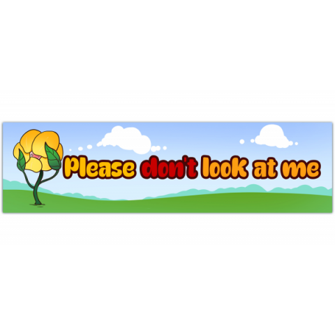 Cute bumper sticker for gen z, Please don't look at me" funny ironic flower vinyl stickers for cars [00437]