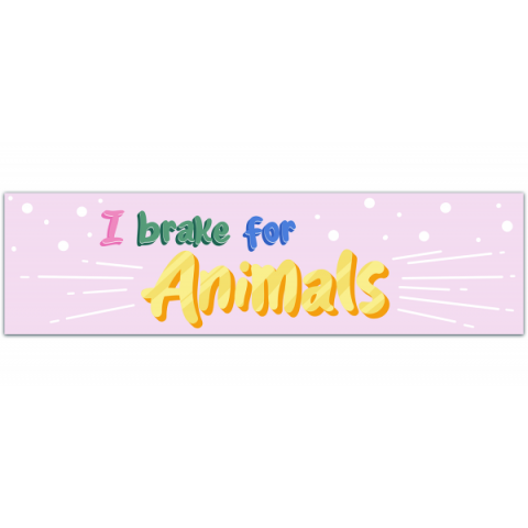 i brake for animals cute bumper sticker vinyl decal [00535]