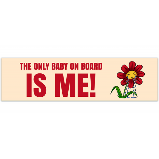 Baby on board bumper sticker for gen z, The only baby on board is ME!" cute pastel flower stickers for cars [00056]