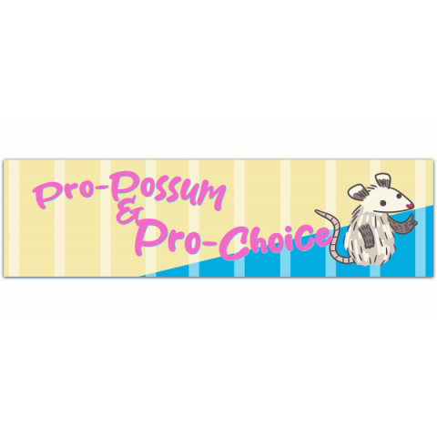 Possum Sticker - Pro-Possum & Pro-Choice - Funny Opossum Weather Resistant Bumper Sticker, Roe V Wade Sticker, RBG Sticker, Womens Rights [00582]