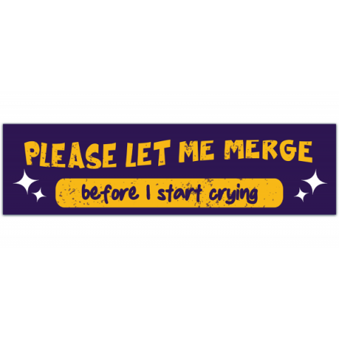 Please Let Me Merge Before I Start Crying - Funny Possum Bumper Sticker, Weird Funny Weatherproof Opossum Car Sticker - Weirdcore Gen Z [00590]