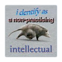 I Dentify As A Non-practicing, Intellectual - Opossum/Possum - Funny Bumper Stickers [00628]