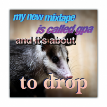 My New Mixtape Is Called Gpa And Its About, To Drop - Opossum/Possum - Funny Bumper Stickers [00695]