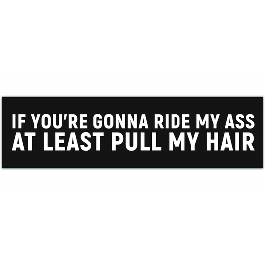 If You're Going To Ride My Ass Bumper Sticker, Car Vinyl Decal, Vinyl Lettering, Pull My Hair Sticker, Adult Bumper Sticker [00073]