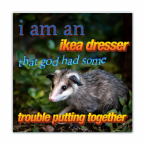 I Am An Dresser That God Had Some, Trouble Putting Together - Opossum/Possum - Funny Bumper Stickers [00739]