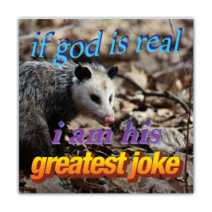 If God Is Real, I Am His Greatest Joke - Opossum/Possum - Funny Bumper Stickers [00745]