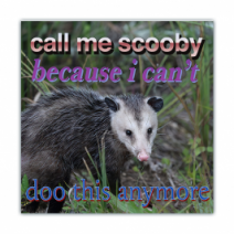 Call Me Scooby Because I Can't, Doo This Anymore - Opossum/Possum - Funny Bumper Stickers [00779]