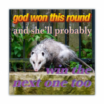 God Won This Round And She'll Probably, Win The Next One Too - Opossum/Possum - Funny [00783]