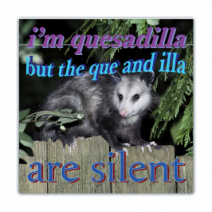 I'm Quesadilla But The Que And Illa, Are Silent - Opossum/Possum - Funny Bumper Stickers [00790]