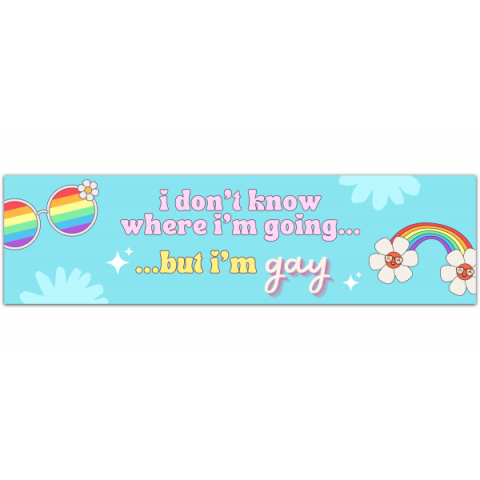 I Don't Know Where I'm Going But I'm Gay Sticker | Gay Sticker | Cat Sticker [00841]