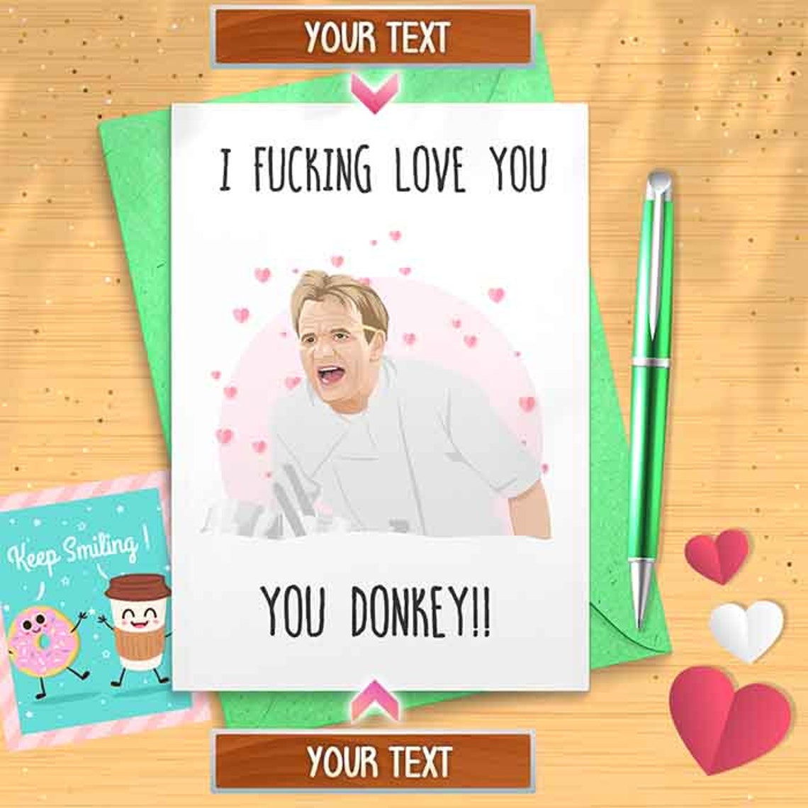 Gordon Funny Anniversary Card - Funny Valentines Card, Funny Card, Idiot Sandwich, Joke Card, I Love You Card, Love Card