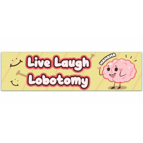 Live Laugh Lobotomy Bumper Sticker, Funny Bumper Stickers Gen Z, Bumper Stickers Funny, Bumper Stickers Girls, Cursed Bumper Sticker [00901]