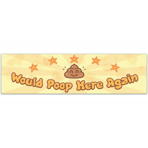 5 Star Poop Bumper Stickers, Poop Review Sticker, Funny Restroom Sticker, Funny Waterproof Sticker Weatherproof Sticker [00902]