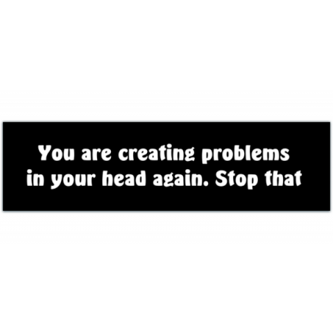 Bumper Sticker - You are creating problems in your head again. Stop That! [00092]