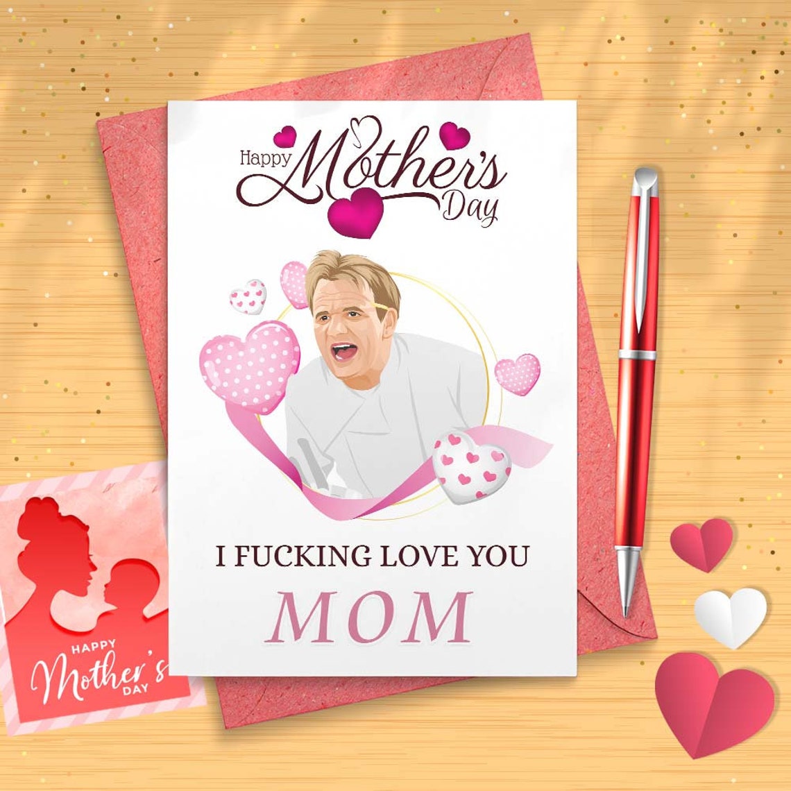 Gordon Ramsay Yelling Mother's Day Card, Funny Greeting Card, Mother's Day Card, Gift For Mom, Card For Mom, Card For Her [00784]