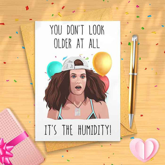 Monica Birthday Card - 'It's The Humidity' Funny Birthday, Birthday Card, Happy Birthday, Birthday Humor [00324]