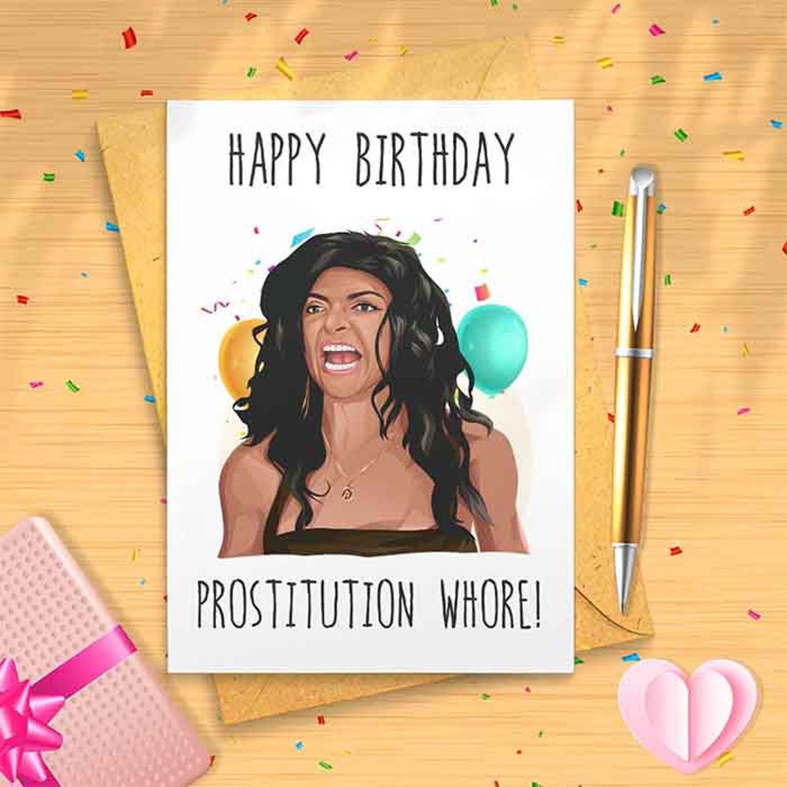 Teresa Birthday Card - Inappropriate Birthday Humor, Funny Birthday Card, Birthday Card, Beverly Hills, Reality Tv, New Jersey [00042]