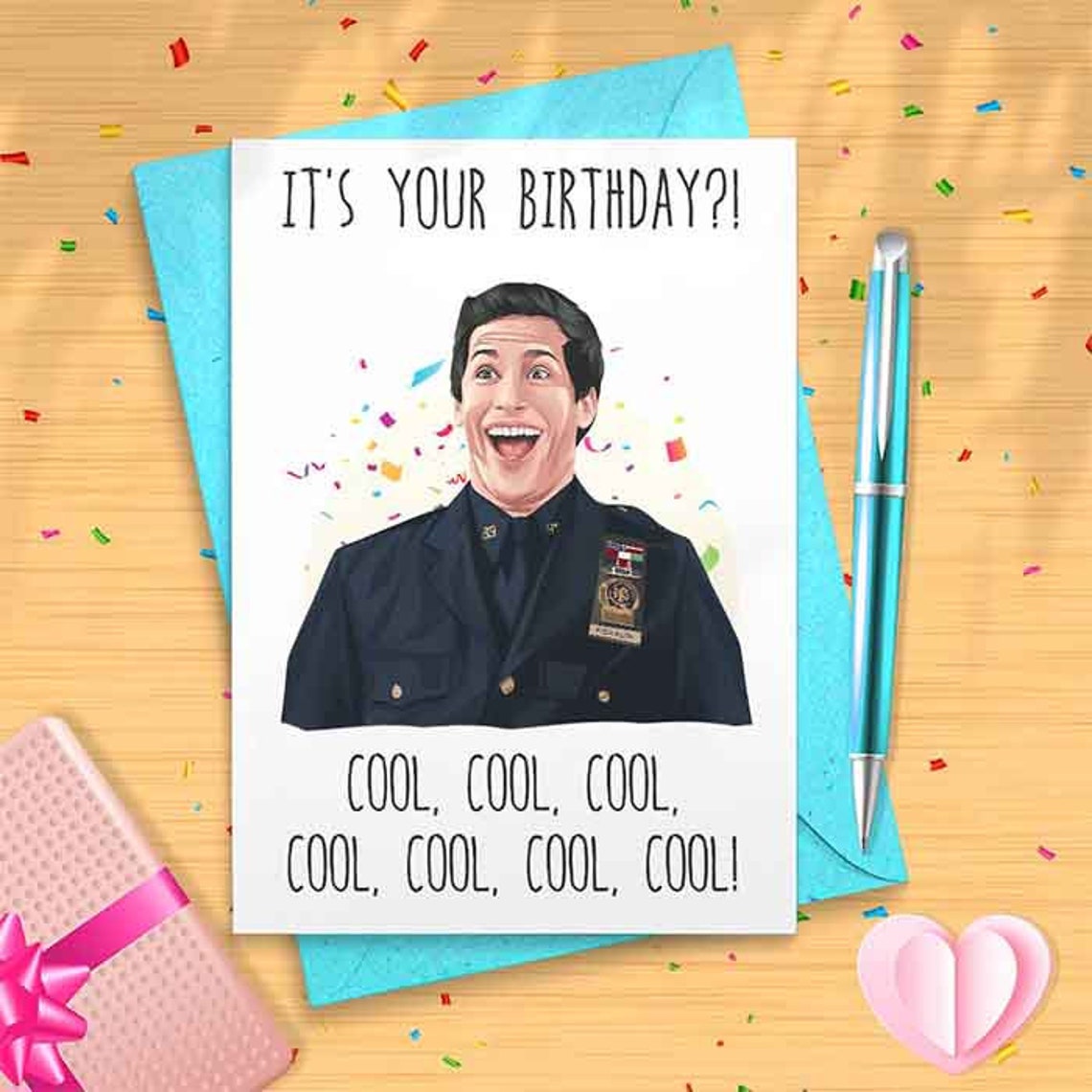 Jake Cool Birthday Card - Birthday Card, Birthday Gift Card, Brooklyn, NYPD Birthday card, Cop Card [00062]