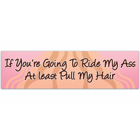 If You're Going To Ride My Ass, At Least Pull My Hair - No Tailgating Sticker - Premium Quality Decal Bumper Stickers [00996]