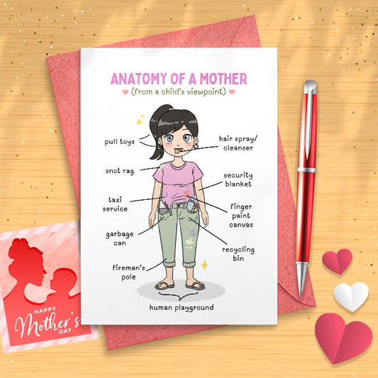 Anatomy Of A Mother - Mother's Day Greeting Card With Envelope Anatomy Of A Mother - Mother's Day Greeting Card With Envelope [02566]